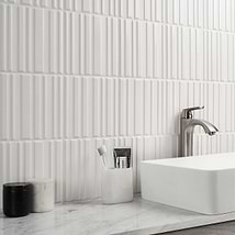Sydney White 8x16 3D Glossy and Matte Mixed Finish Ceramic Tile
