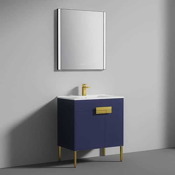 Portofino 30'' Navy Blue Vanity And Counter