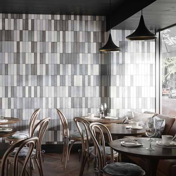 Color One Cloud Blend 2x8 Cement and Lava Stone Tiles
