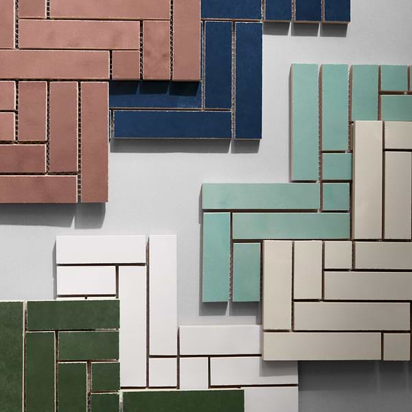 Zelora Forest Green Herringbone Glossy Ceramic Mosaic Tile