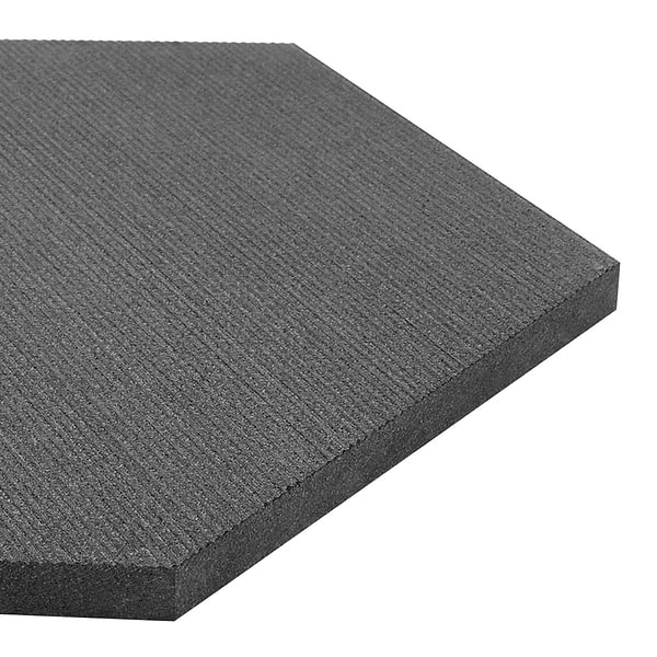 Pietra Basalt Black 10" Hexagon Textured Basalt Tile