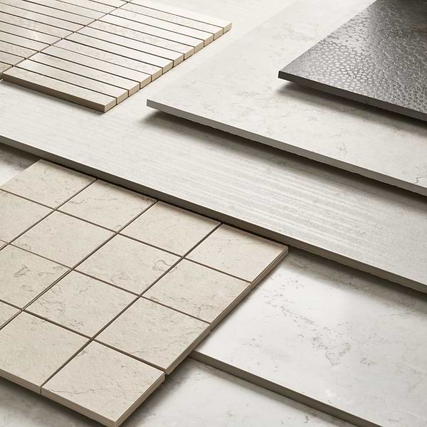 Corretta Deco Warm Gray 1x6 Stacked Semi-Polished Mosaic Tile in Gray, View 6, open zoomed image