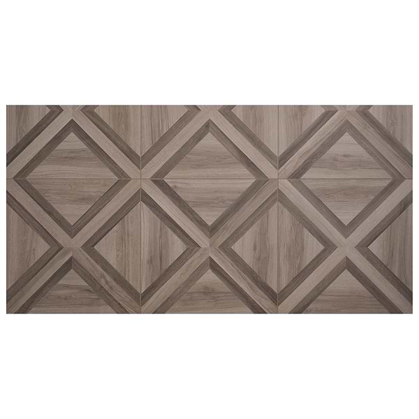 Marsai Modern Parquet Smoked & Dark Oak 32x32 Wood Look Matte Porcelain Tile in Brown, View 6, open zoomed image