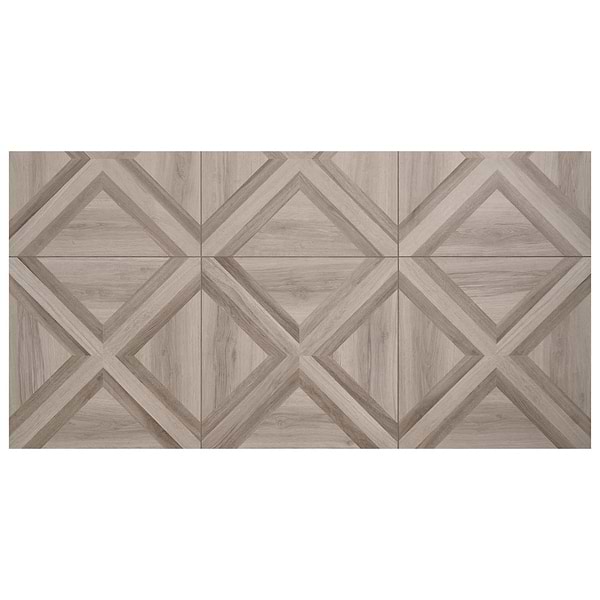 Marsai Modern Parquet Weathered & Medium Oak 32x32 Wood Look Matte Porcelain Tile in Brown, View 6, open zoomed image