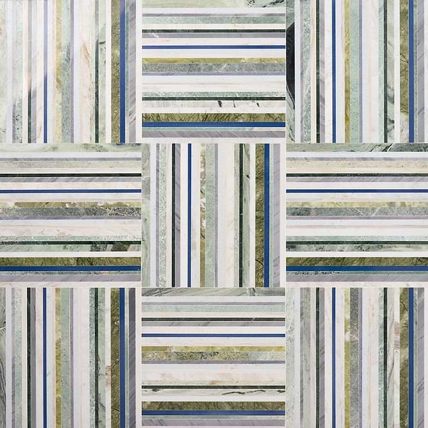 Isla Lagoon Green 16x16 Polished Marble Mosaic Tile