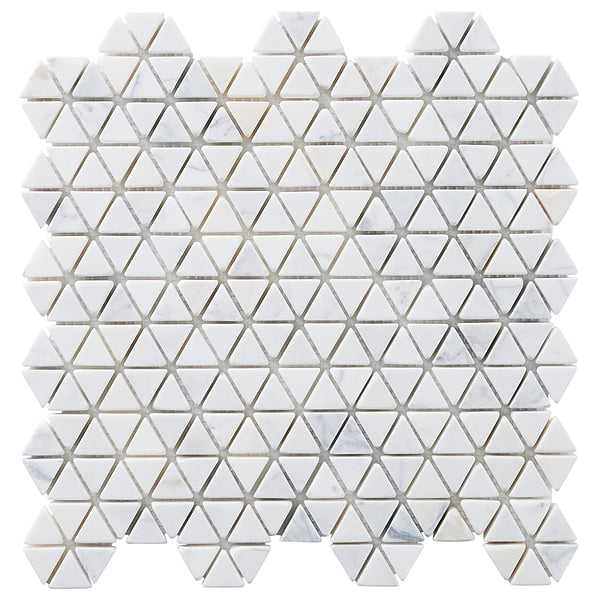 Aspekt Calacatta Triangle Honed Marble Mosaic Tile