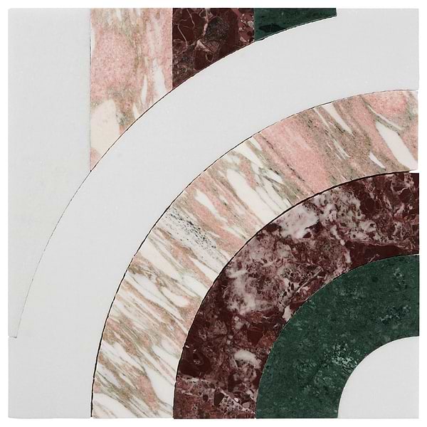 Elizabeth Sutton Arc Vertical Passion Multicolor 12x12 Polished Marble Mosaic Tile