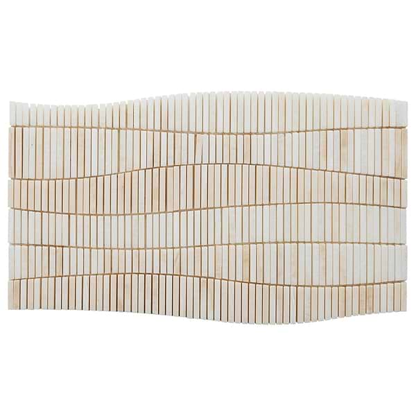 Ladera Vanilla Onyx Honed Marble Wave Micro Mosaic Tile in Beige & Cream, View 7, open zoomed image