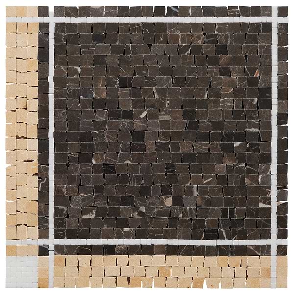 Lattica Saint Laurent Polished Marble Micro Mosaic Tile in Brown, White, View 6, open zoomed image