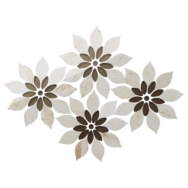 Wildflower Pale Oak Wooden Beige and Glass Marble Polished Tile