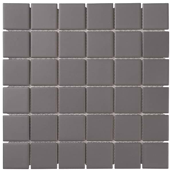 Serenity Dark Gray 2x2 Matte Porcelain Mosaic Tile