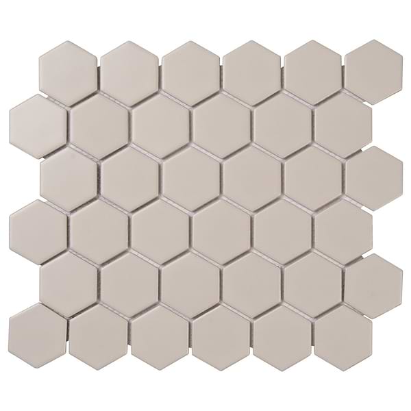 Serenity Pearl Beige 2" Hexagon Matte Porcelain Mosaic Tile
