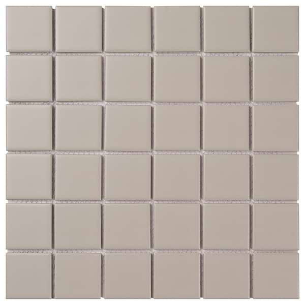Serenity Taupe Gray  2x2 Matte Porcelain Mosaic Tile
