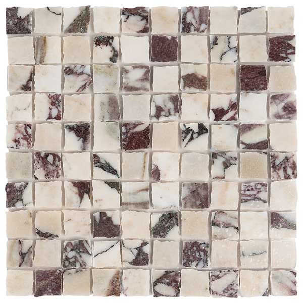 Calacatta Viola Premium 1x1 Hand Clipped Honed Marble Mosaic Tile