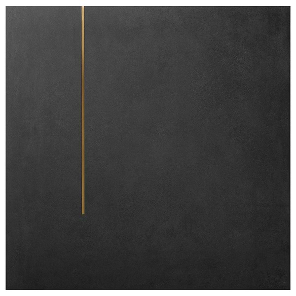 Lines Brass Inlay Black 24X24 Matte Porcelain Tile in Black and Gold, View 6, open zoomed image
