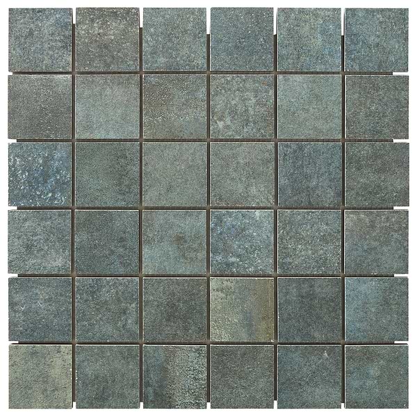 Flatiron 2.0 Aquamarine Green 2x2 Matte Porcelain Mosaic Tile by Angela Harris in Green, View 6, open zoomed image