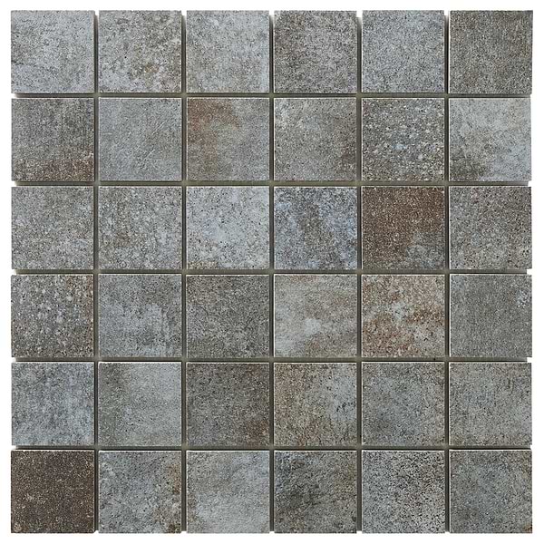Flatiron 2.0 Graphite Gray 2x2 Matte Porcelain Mosaic Tile by Angela Harris in Charcoal, View 6, open zoomed image