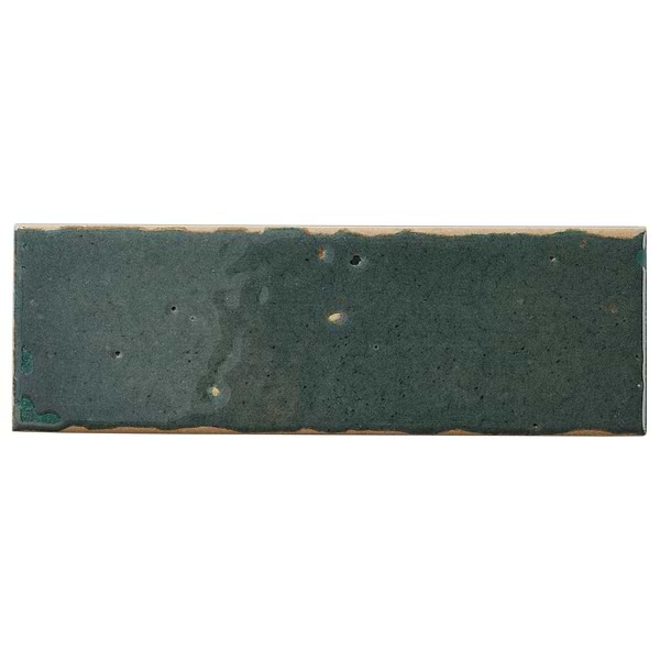Essa Green 2x6 Terracotta Look Polished Porcelain Tile in Green, View 6, open zoomed image