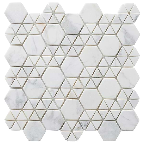 Aspekt Calacatta 2" Hexagon Honed Marble Mosaic Tile