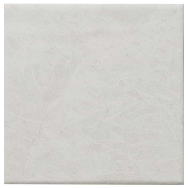 Velour Vanilla 4x4 Leather Marble Tile in Warm White, View 7, open zoomed image