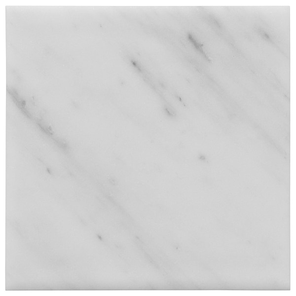 Velour Bianco Carrara 4x4 Leather Marble Tile in White, View 6, open zoomed image