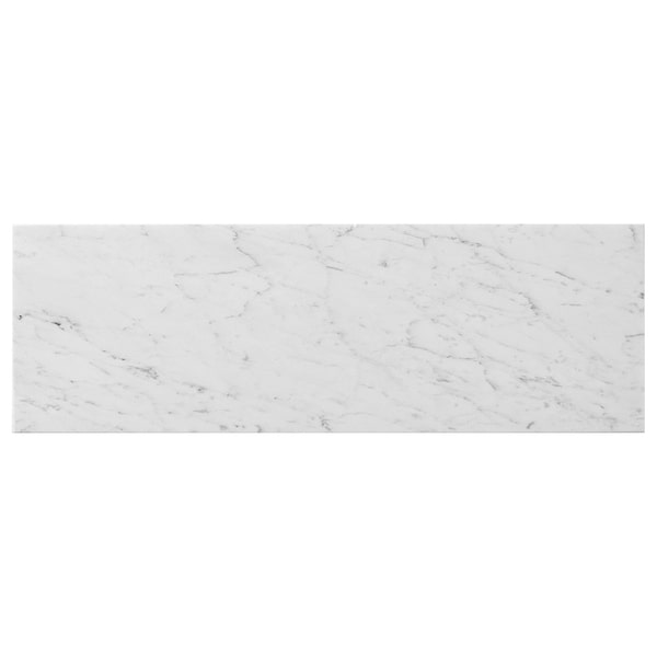 Bianco Carrara 6x18 Honed Marble Tile - Sample in White, View 6, open zoomed image