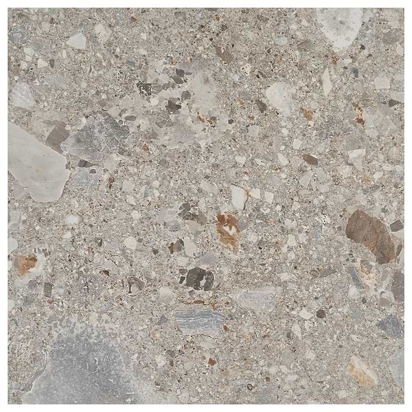 Rizo Earth Gray 24x24 Terrazzo Look Matte Porcelain Tile