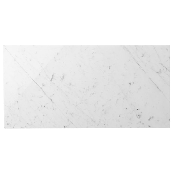 Bianco Carrara Premium "C" 12x24 Polished Marble Tile in White, View 6, open zoomed image