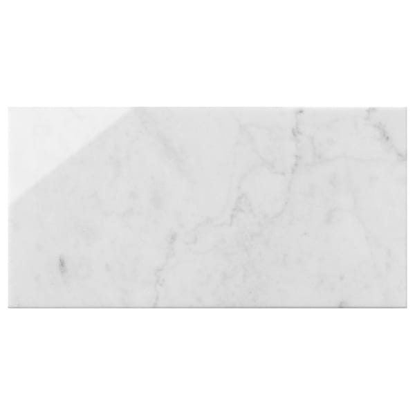 Bianco Carrara 3x6 Polished Marble Tile in White, View 6, open zoomed image