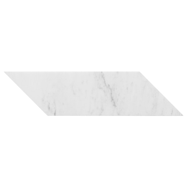 Bianco Carrara 3x12 Chevron Honed Marble Tile