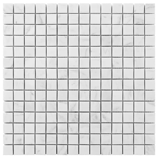 Bianco Carrara 1x1 Honed Marble Mosaic Tile