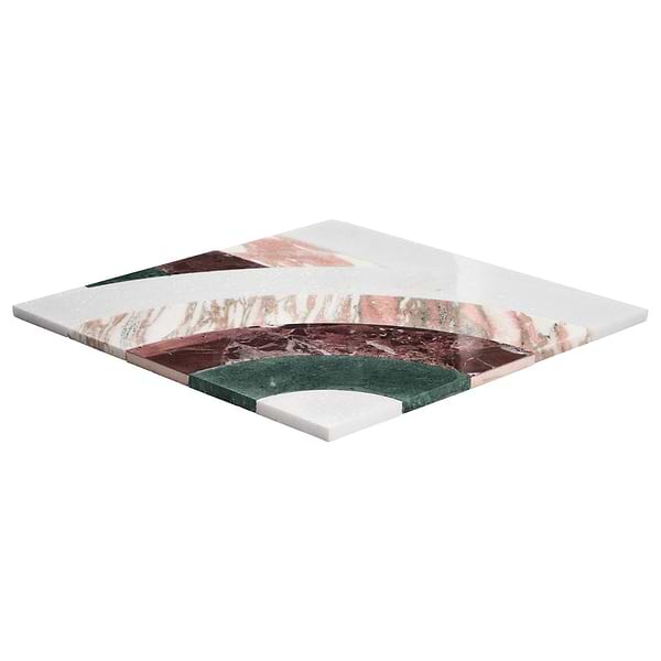 Elizabeth Sutton Arc Horizontal Passion Multicolor 12x12 Polished Marble Mosaic Tile