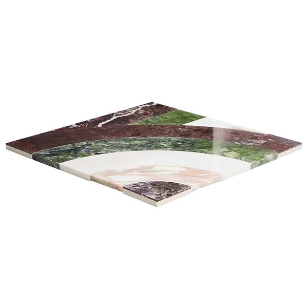 Elizabeth Sutton Arc Vertical Rainbow Multicolor 12x12 Polished Marble Mosaic Tile