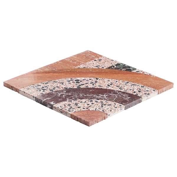 Elizabeth Sutton Arc Interlock Canyon Terracotta 12x12 Honed Marble and Terrazzo Mosaic Tile