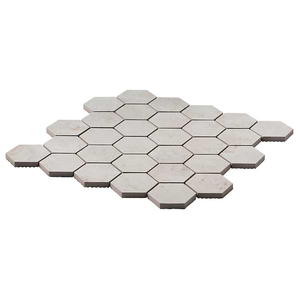 Portrait Ivory Beige 2" Hex Matte Mosaic Tile in White, View 6, open zoomed image