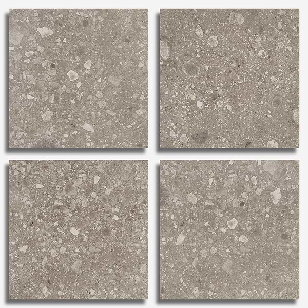 Rizo Taupe Gray 48x48 Terrazzo Look Matte Porcelain Tile