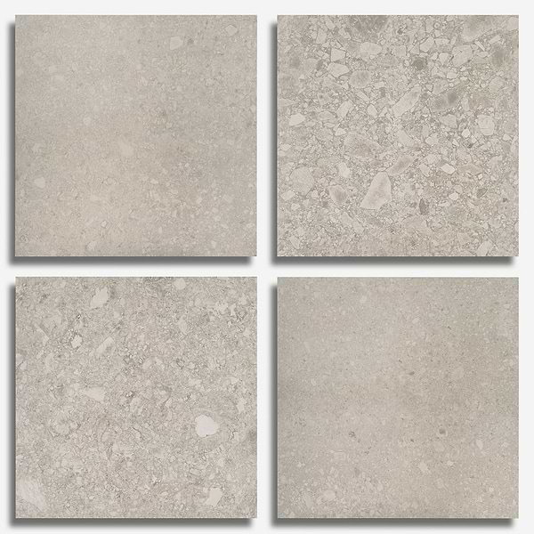 Rizo Silver Beige 48x48 Terrazzo Look Matte Porcelain Tile