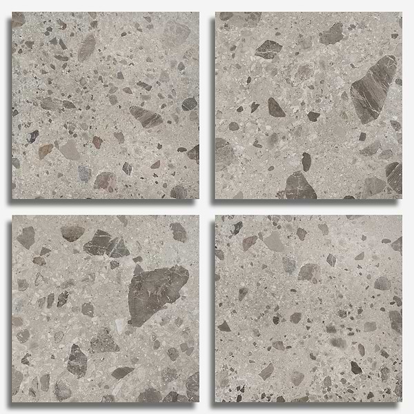 Rizo Pavement Gray 48x48 Terrazzo Look Matte Porcelain Tile