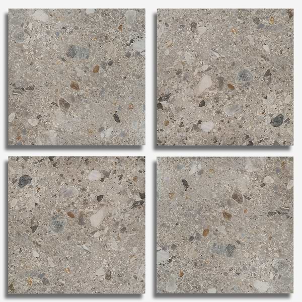 Rizo Earth Gray 48x48 Terrazzo Look Matte Porcelain Tile