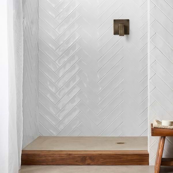 Lancaster Bianco White 3x12 Polished Ceramic Subway Wall Tile
