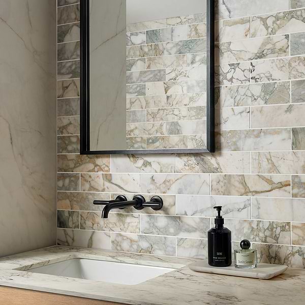 Calacatta Verde Premium 3x12 Honed Marble Tile