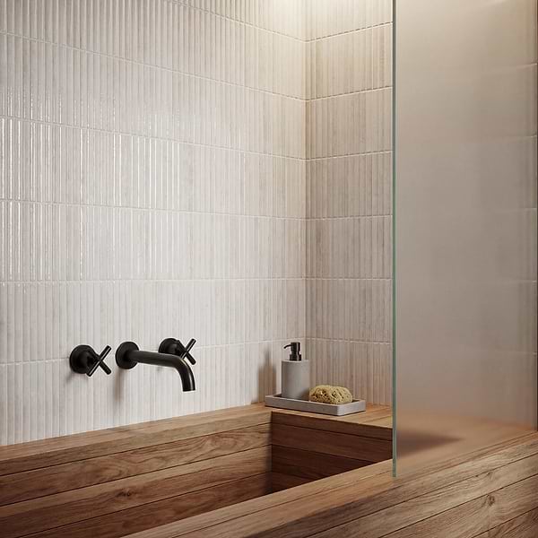 Curve Fluted White 6x12 3D Glossy Ceramic Tile