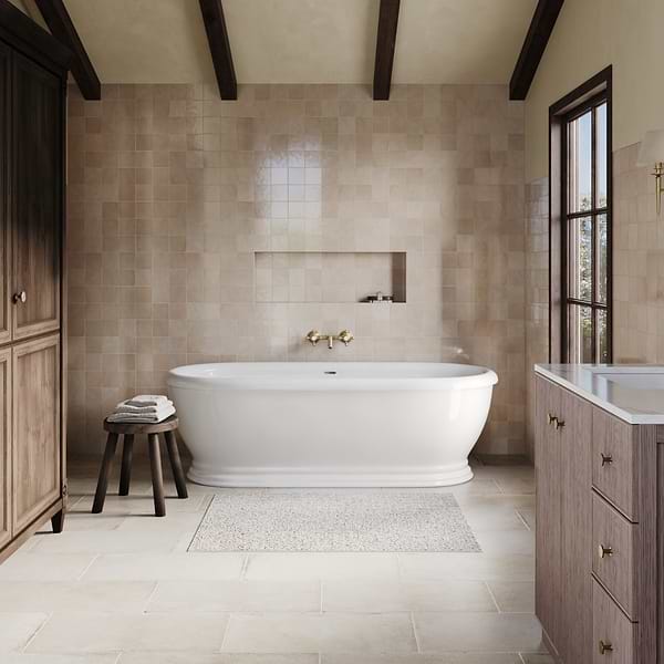 Zelora Linen Beige 4x4 Zellige Look Glossy Ceramic Tile