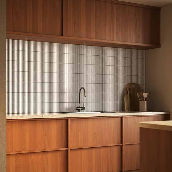 Curve Fluted Gray 6x12 3D Glossy Ceramic Tile