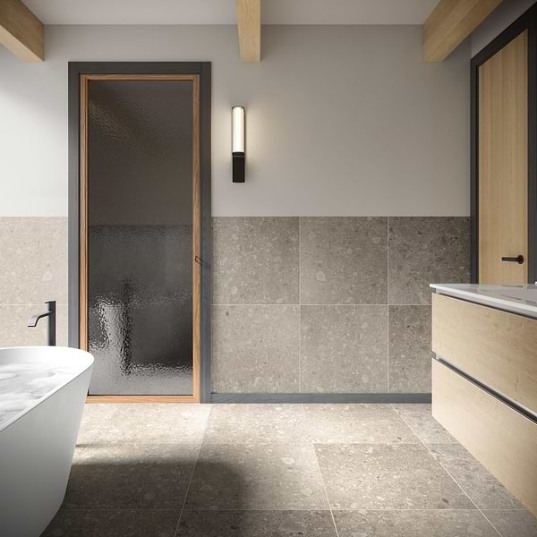 Rizo Taupe Gray 24x24 Terrazzo Look Matte Porcelain Tile