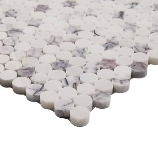 Lilac Premium 1" Penny Round Polished Marble Mosaic Tile