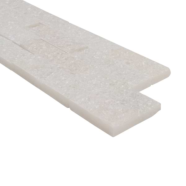 Tenerife Glacial White 6x24 Splitface Marble Stacked Stone Tile