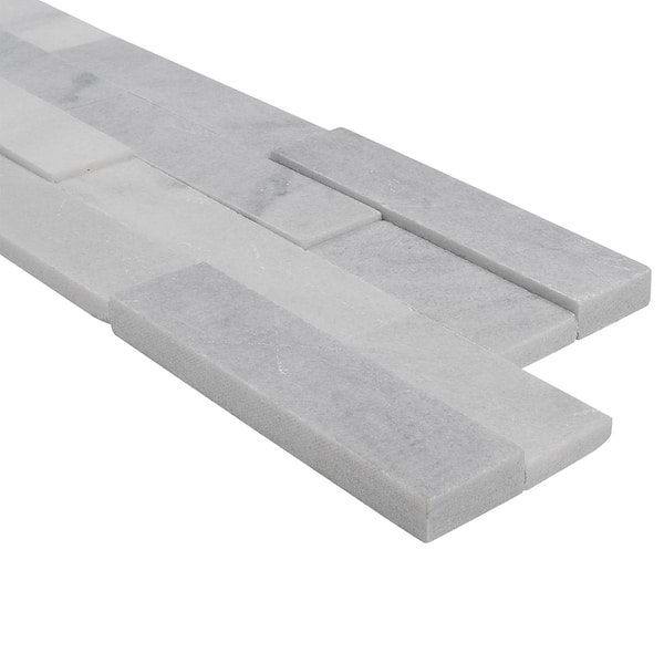 Tenerife Bianco Gris 6x24 Honed Marble Stacked Stone Tile