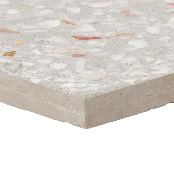 True Terrazzo Dove Gray 16x16 Polished Terrazzo Tile