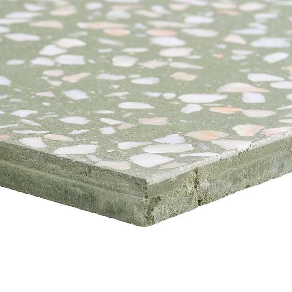 True Terrazzo Lisbon Green 16x16 Polished Terrazzo Tile